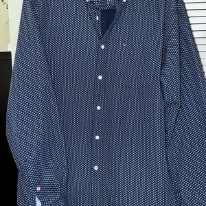 Tommy Hilfiger Men's Dark Blue Geometric Shirt